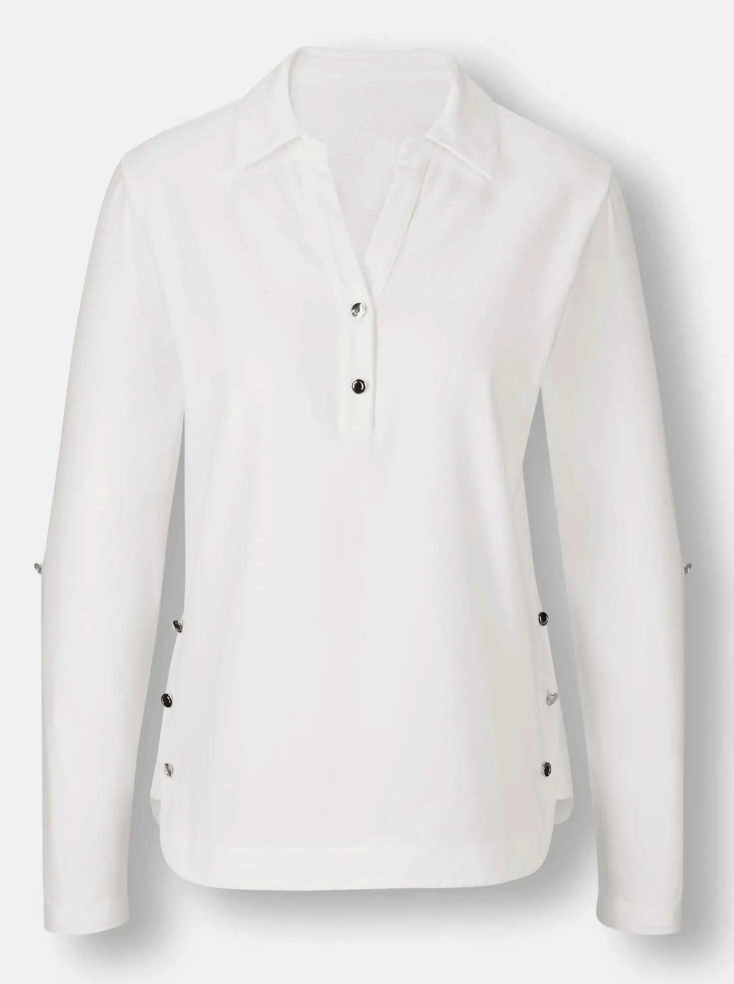 Poloshirt Mit abgerundetem Saum