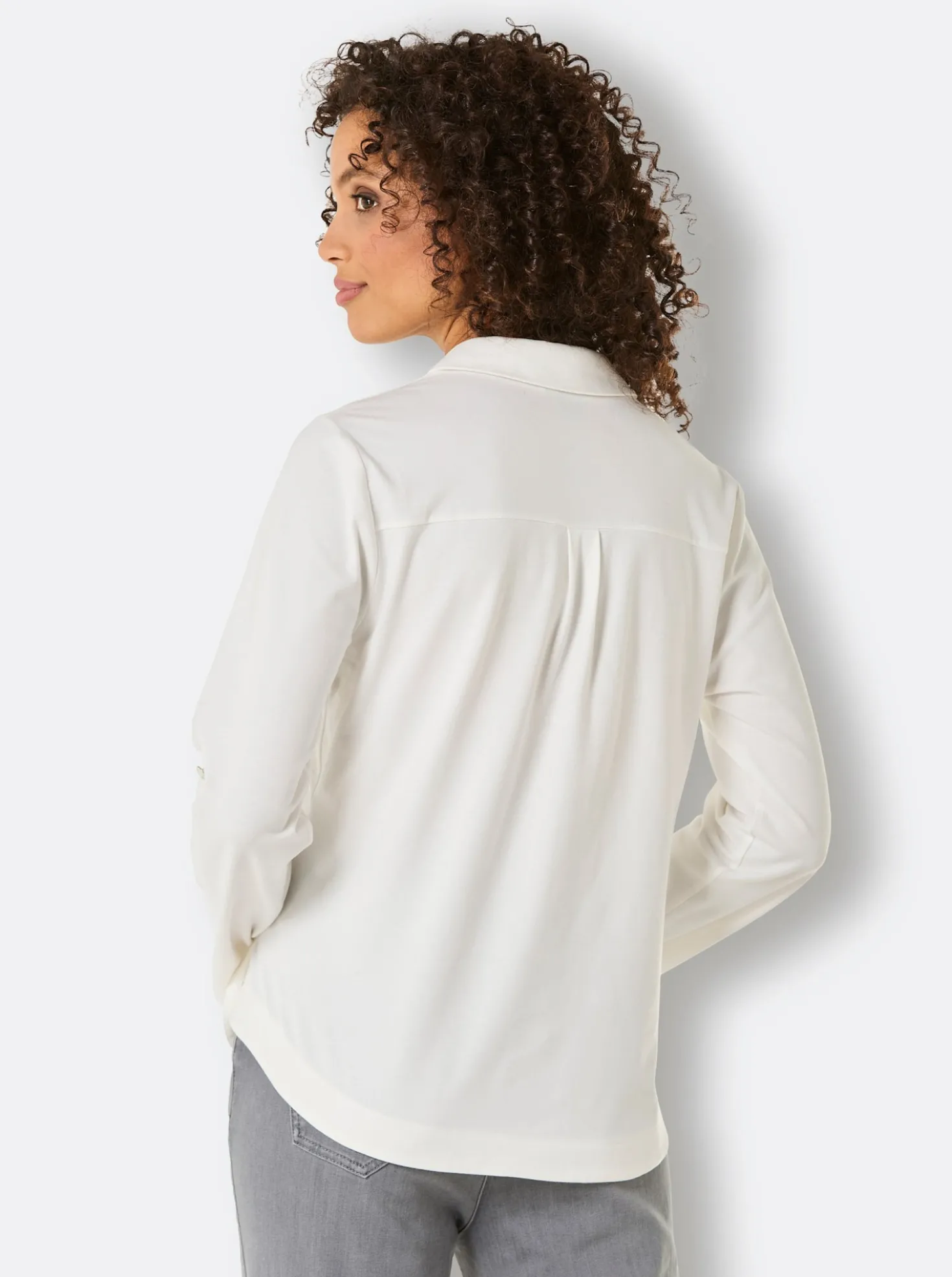 Poloshirt Mit abgerundetem Saum