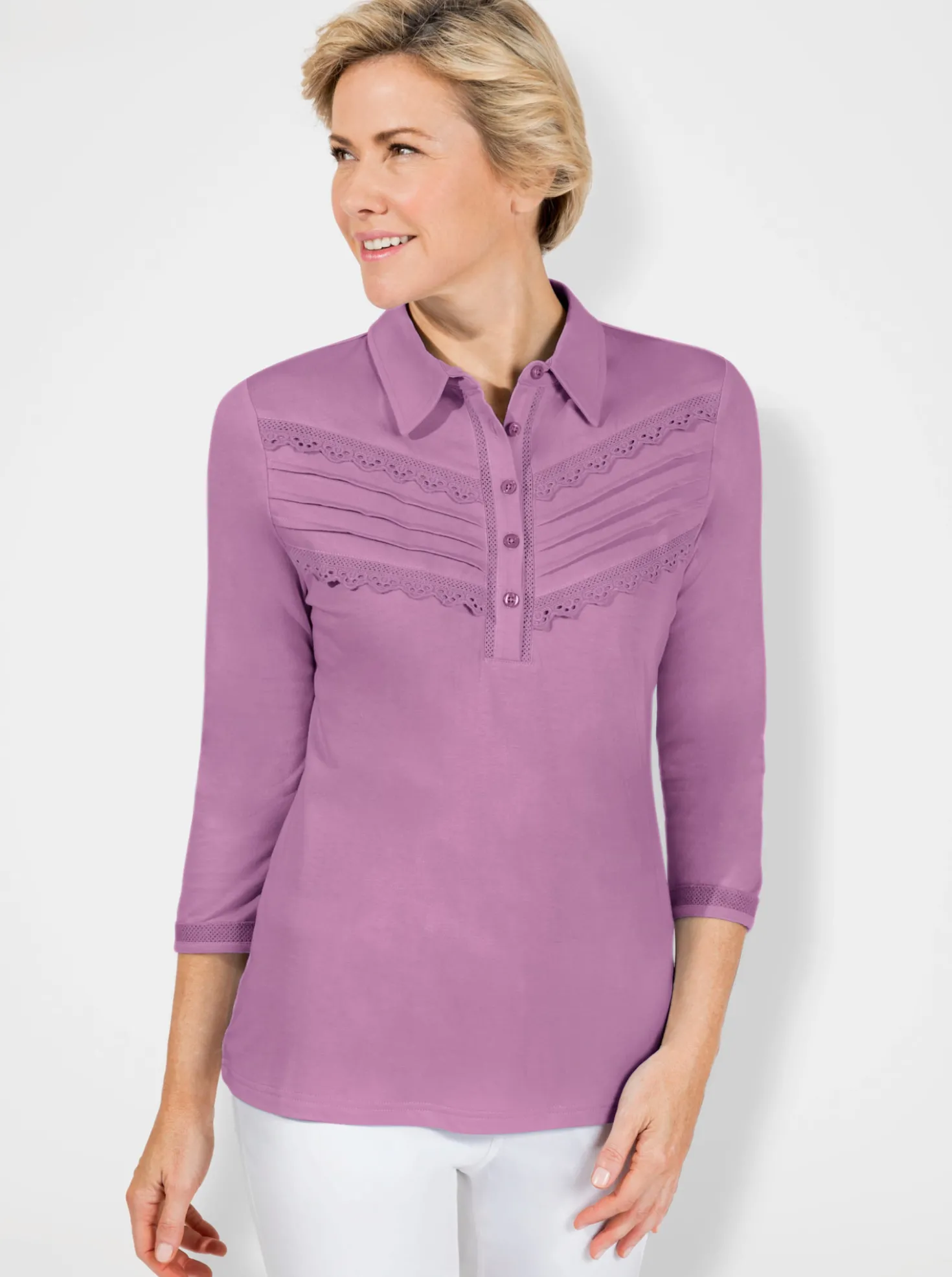 Poloshirt mit Biesen-Verzierung