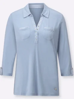 Poloshirt mit Druckknopfleiste