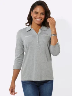 Poloshirt mit Druckknopfleiste