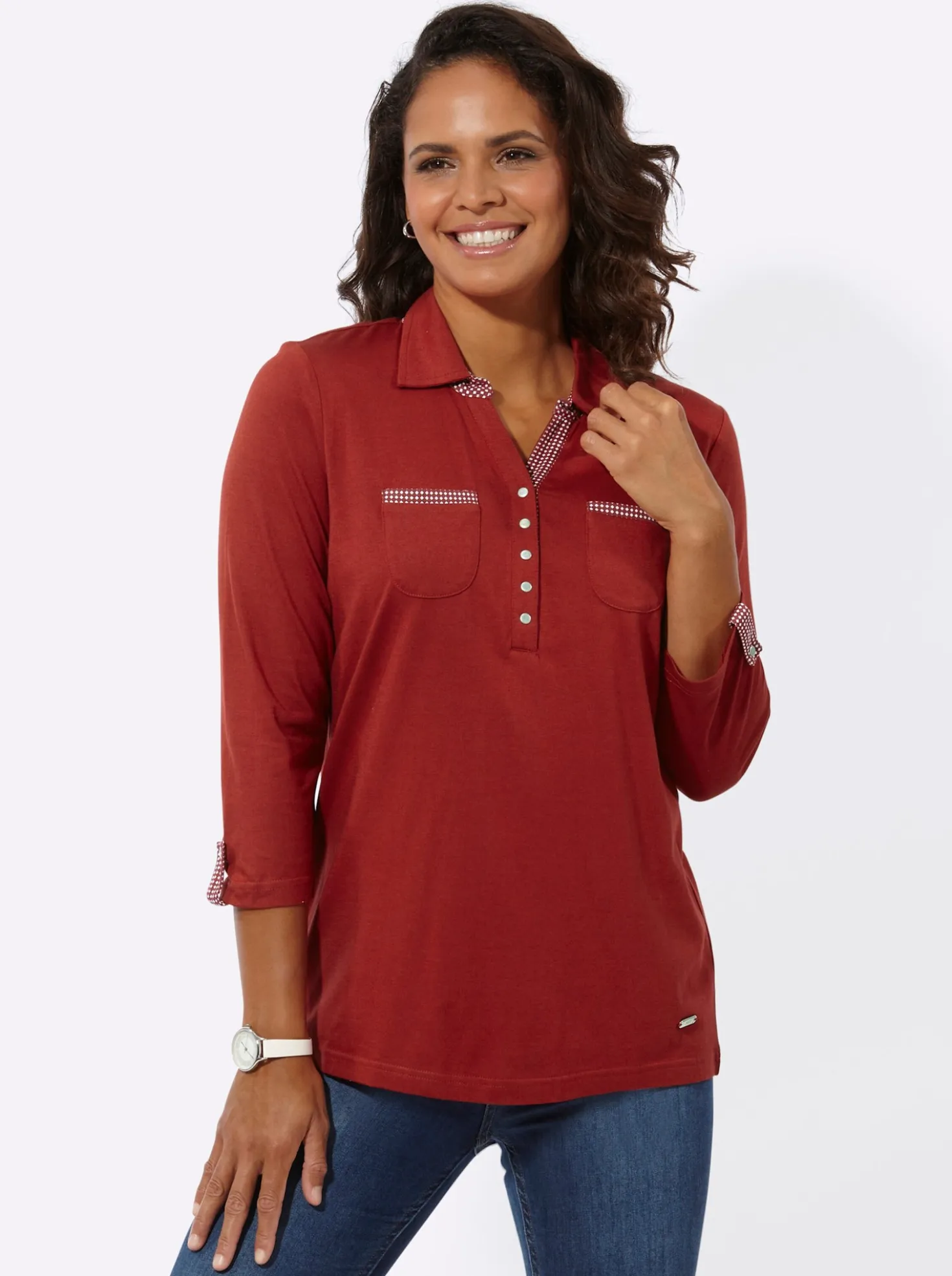 Poloshirt mit Druckknopfleiste
