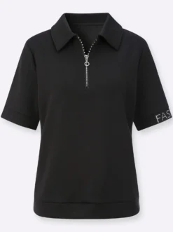 Poloshirt mit Glitzersteinchen
