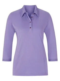 Poloshirt mit Häkelspitzen-Detiails