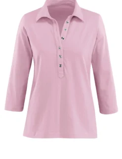 Poloshirt mit langer Knopfleiste