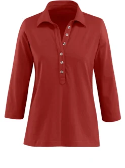 Poloshirt mit langer Knopfleiste