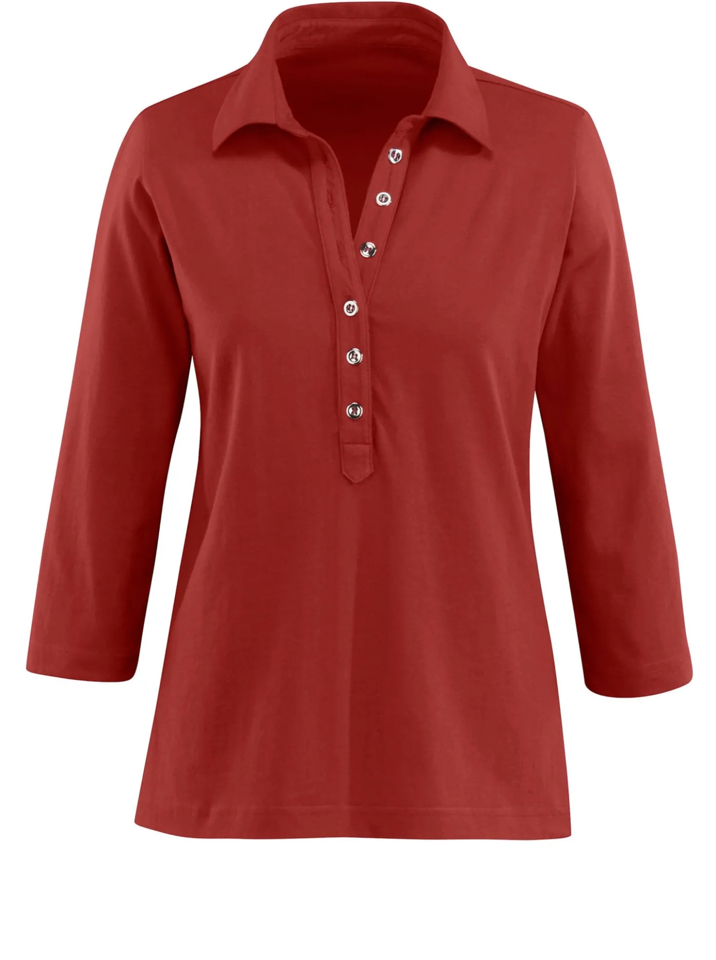 Poloshirt mit langer Knopfleiste