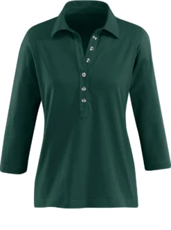 Poloshirt mit langer Knopfleiste