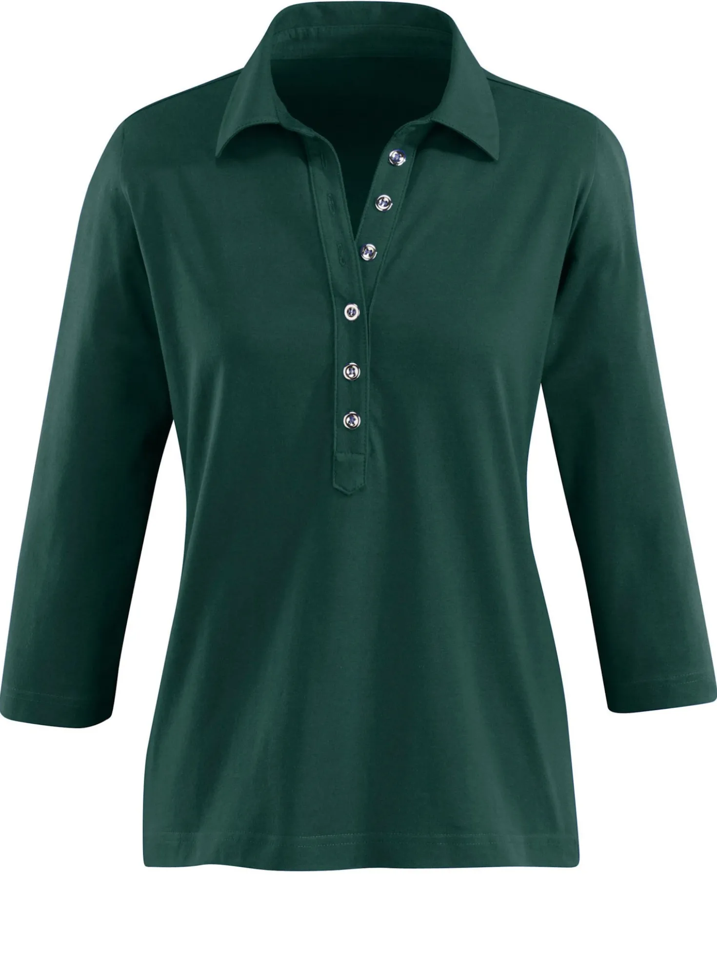 Poloshirt mit langer Knopfleiste
