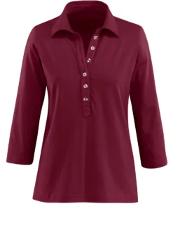 Poloshirt mit langer Knopfleiste