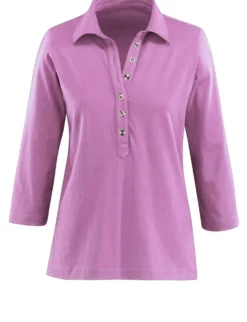 Poloshirt mit langer Knopfleiste