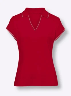 Poloshirt mit Ripp-Struktur
