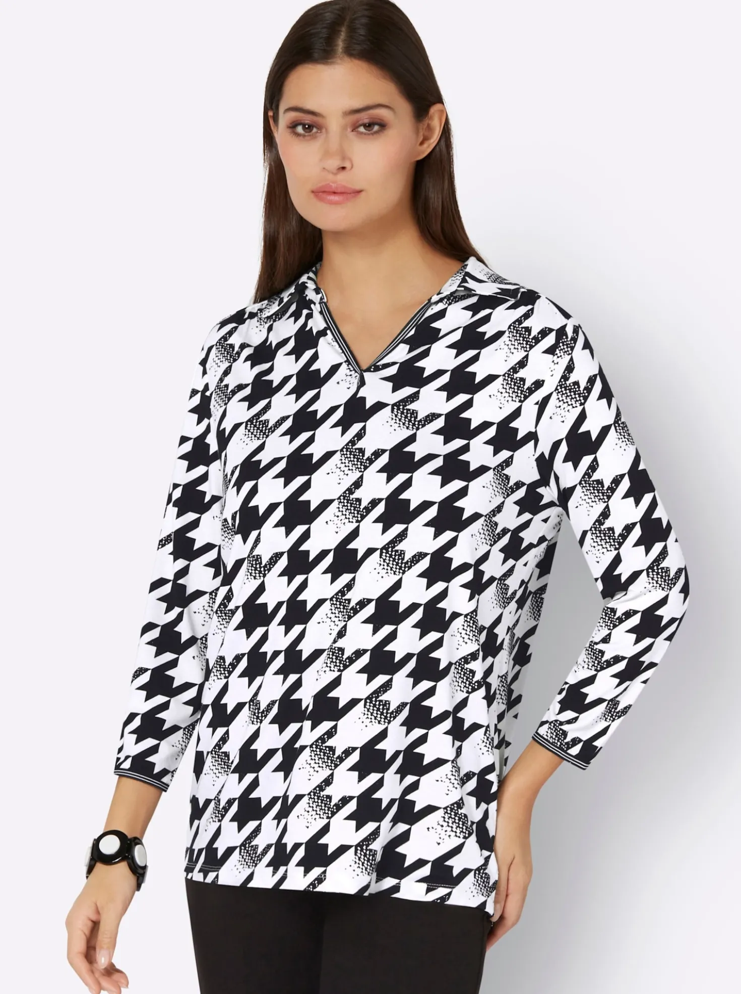 Poloshirt mit 3/4-Ärmeln