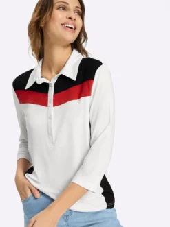 Poloshirt mit seitlichen Kontrast-Einsätzen