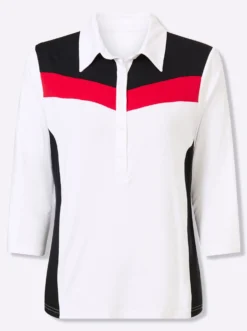 Poloshirt mit seitlichen Kontrast-Einsätzen