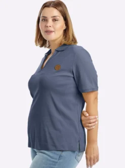 Poloshirt mit V-Ausschnitt