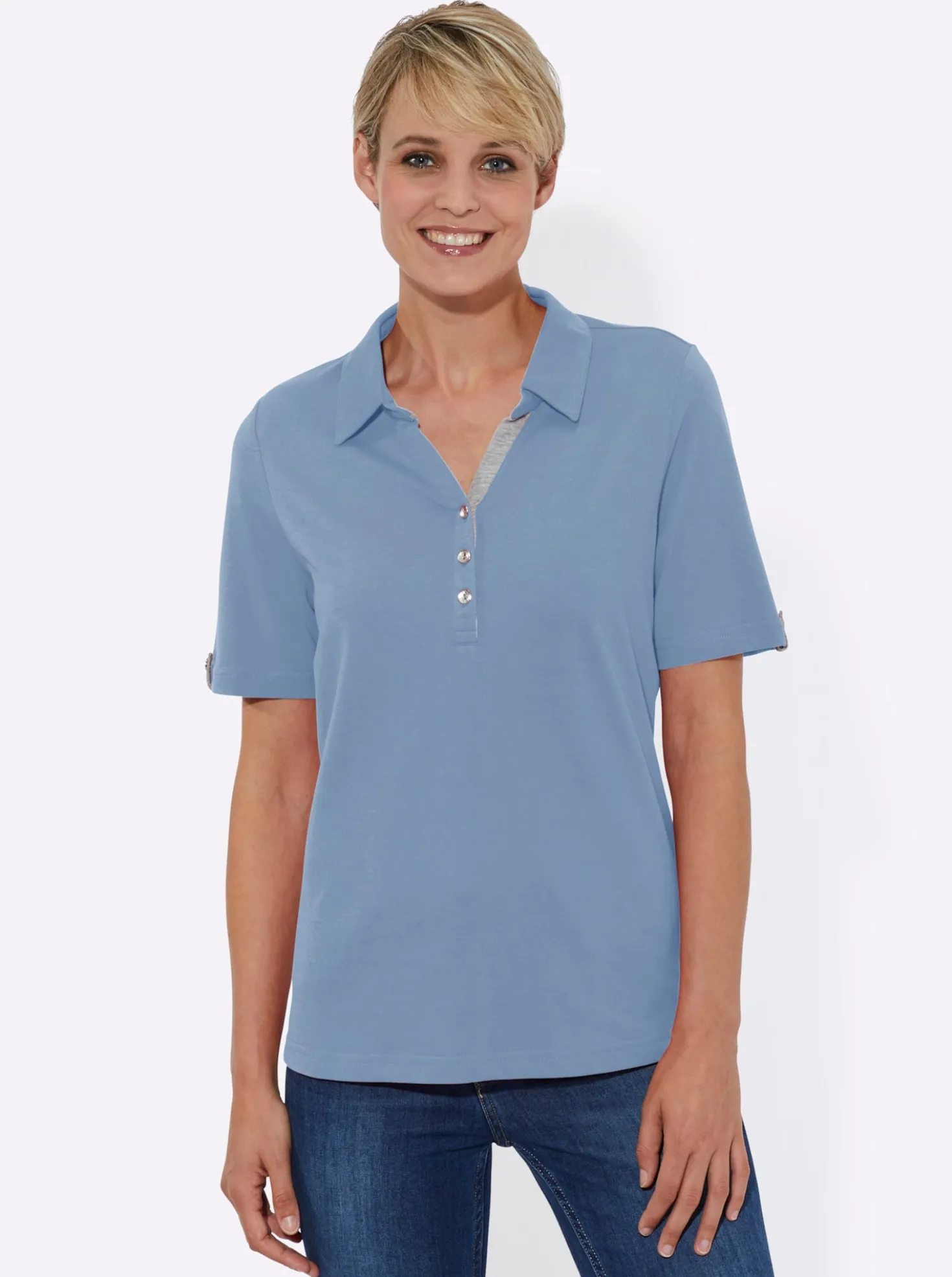Poloshirt mit Zierriegel