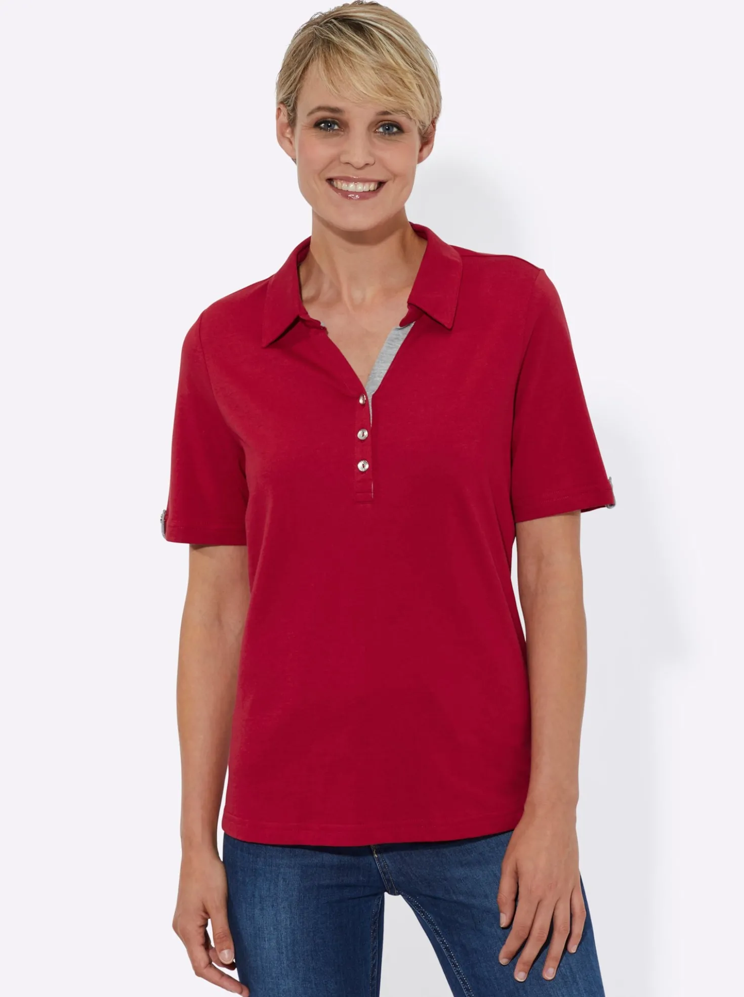 Poloshirt mit Zierriegel