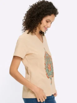 Print-Shirt aus Flammgarn