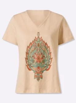 Print-Shirt aus Flammgarn