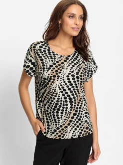 Print-Shirt im Tupfen-Dessin