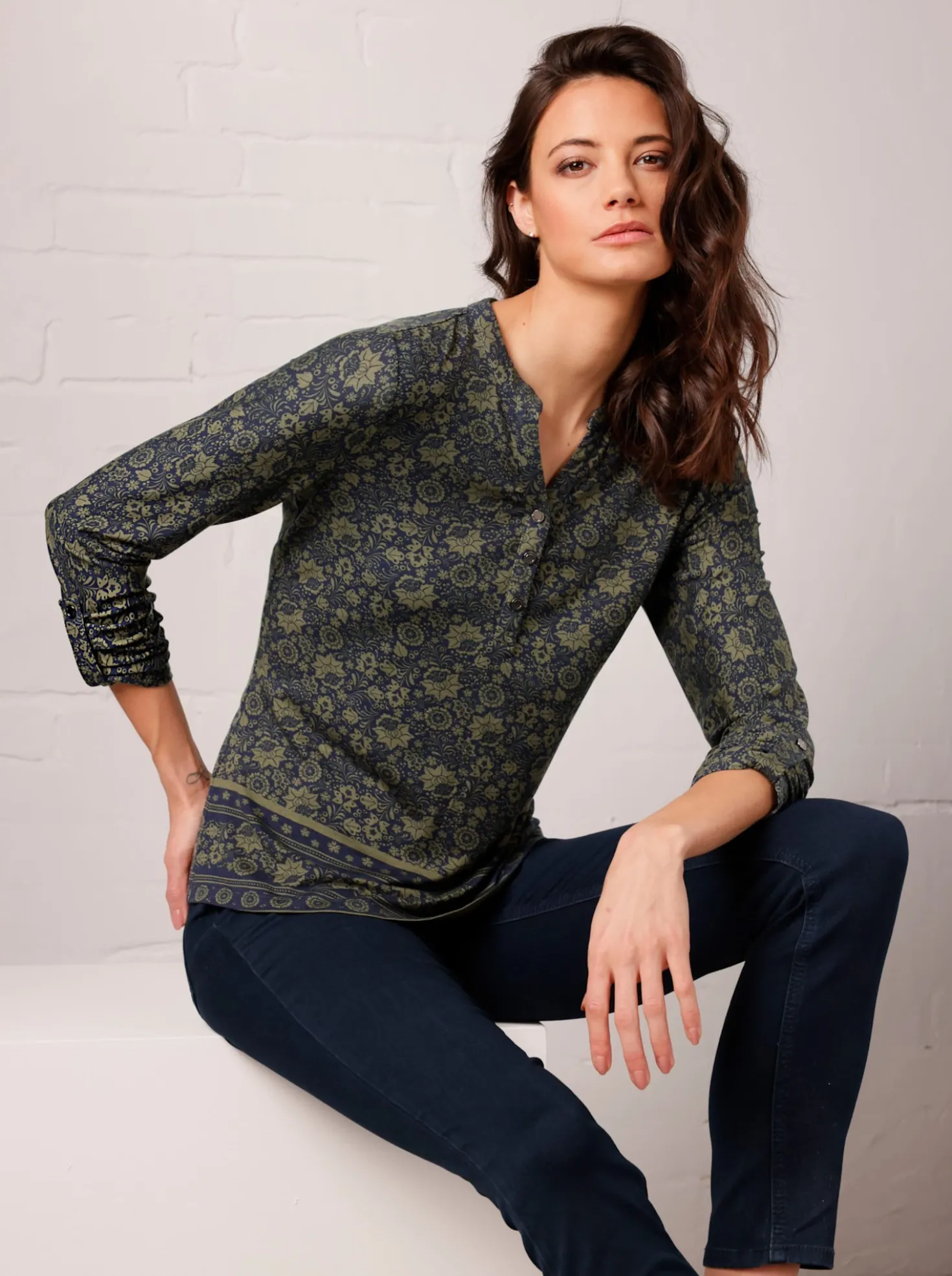 Print-Shirt in Lyocell-Qualität