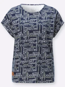 Print-Shirt mit überschnittenen Schultern
