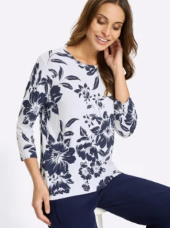 Print-Shirt mit Blüten-Dessin