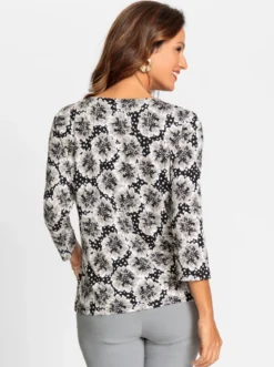 Print-Shirt mit Blüten-Dessin