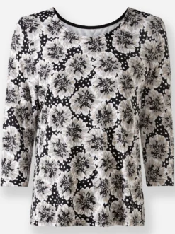 Print-Shirt mit Blüten-Dessin