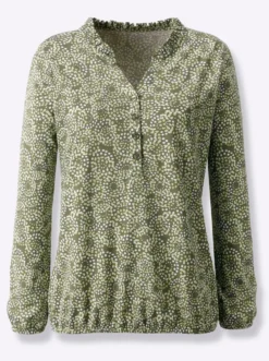 Print-Shirt mit elastischen Abschlüssen