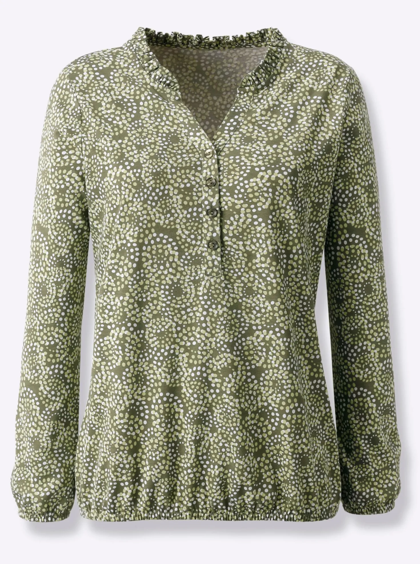 Print-Shirt mit elastischen Abschlüssen