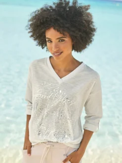 Print-Shirt mit Foliendruck