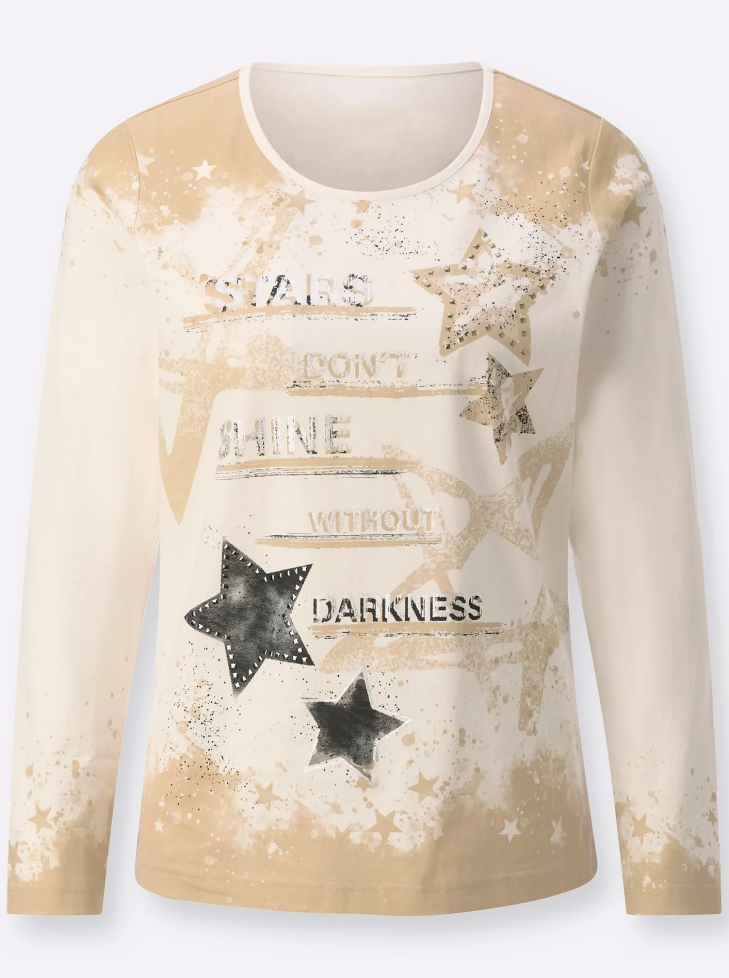 Print-Shirt mit glänzendem Sternendruck