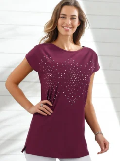Print-Shirt mit Metallplättchen