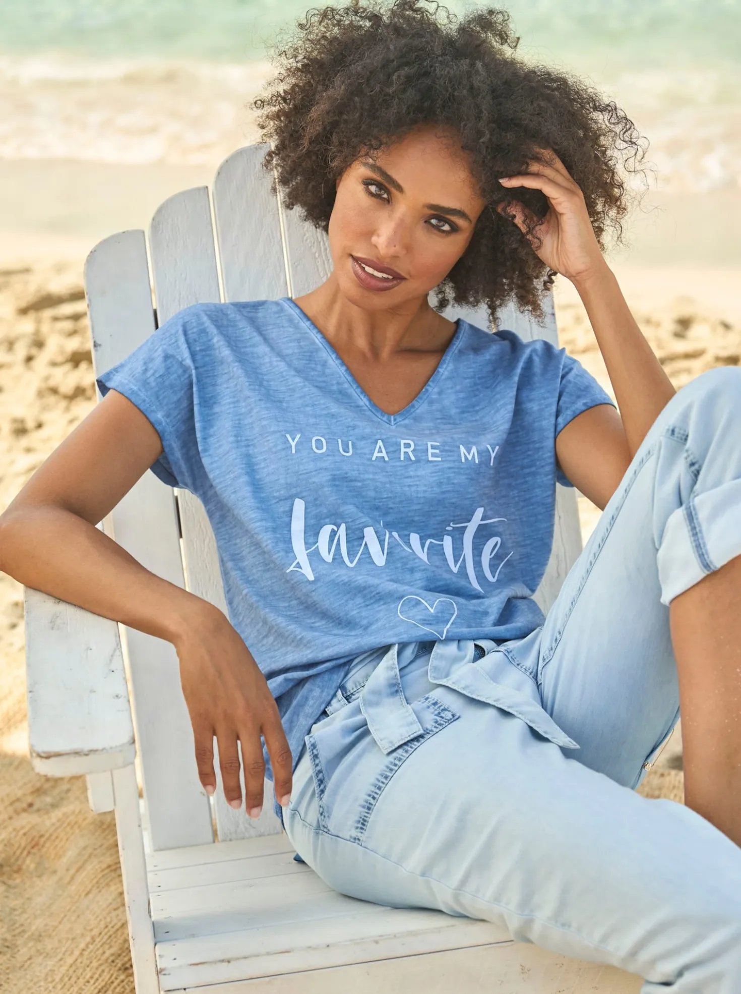 Print-Shirt mit Oil-dyed-Waschung