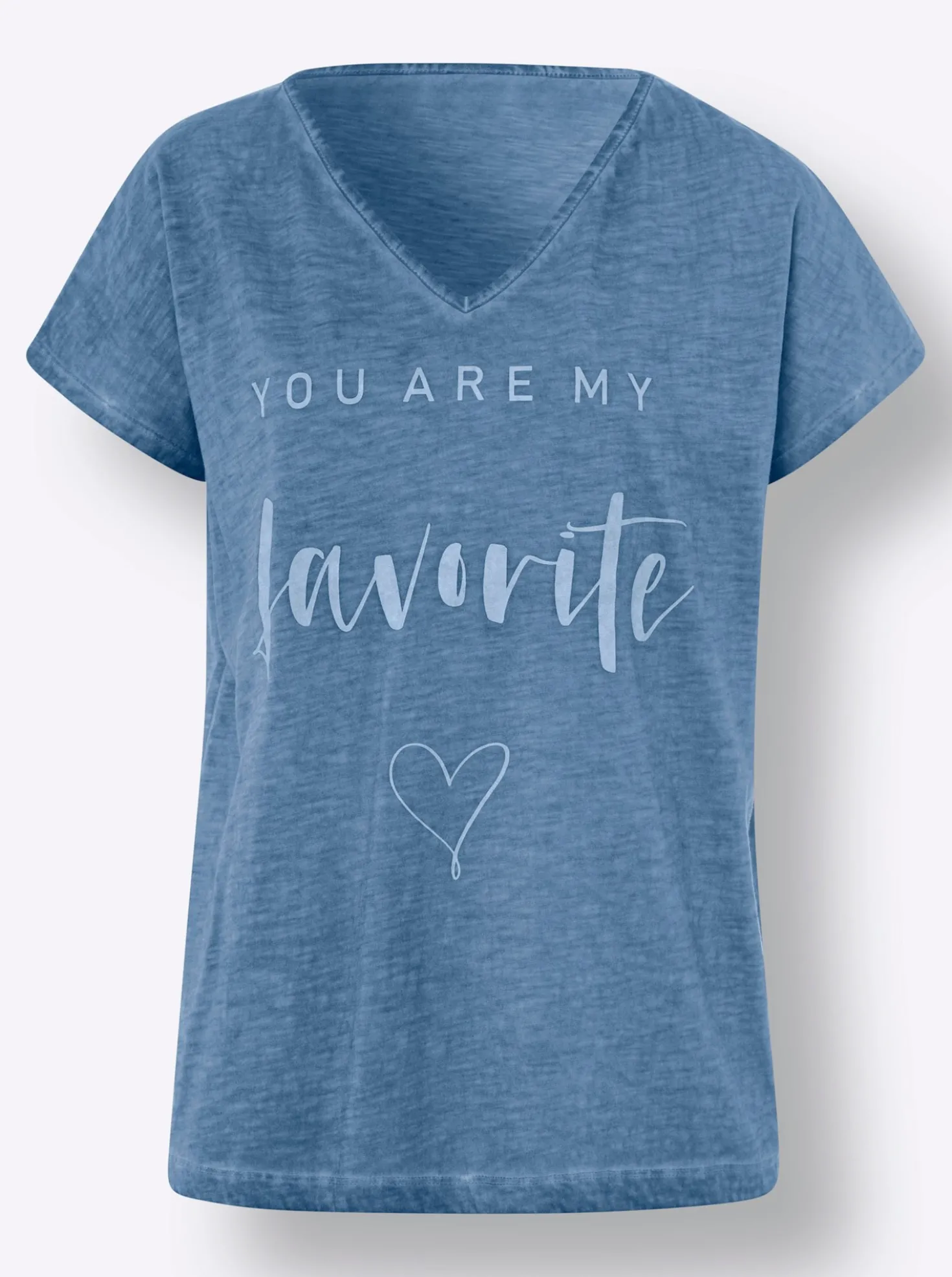 Print-Shirt mit Oil-dyed-Waschung