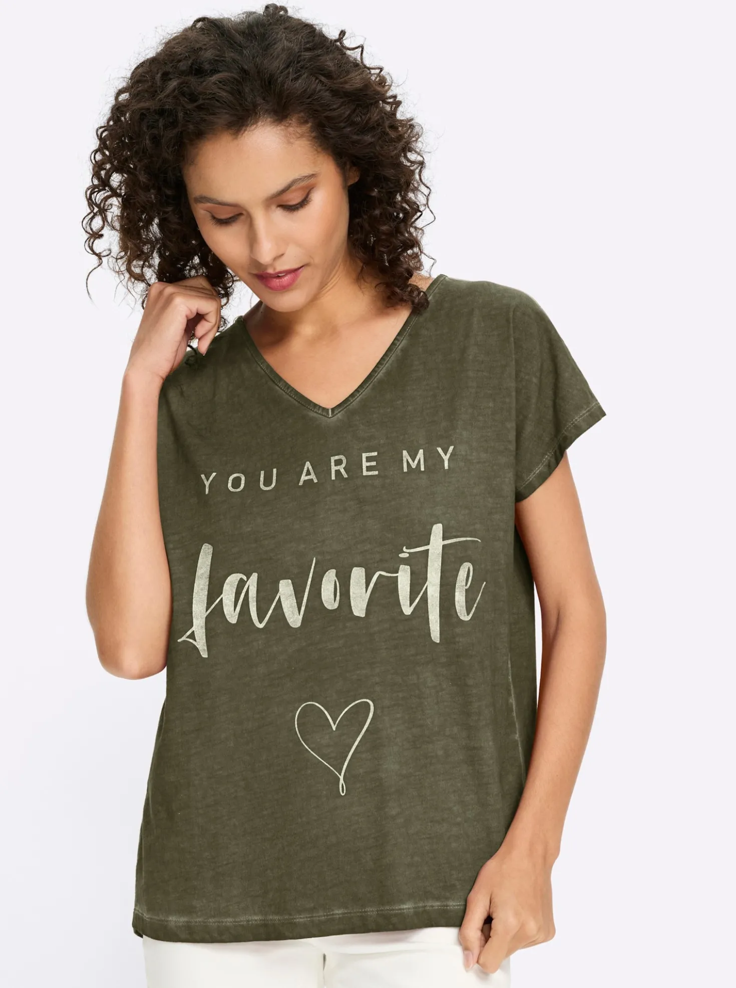 Print-Shirt mit Oil-dyed-Waschung