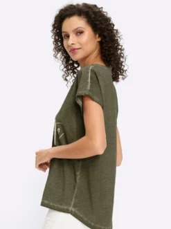 Print-Shirt mit Oil-dyed-Waschung