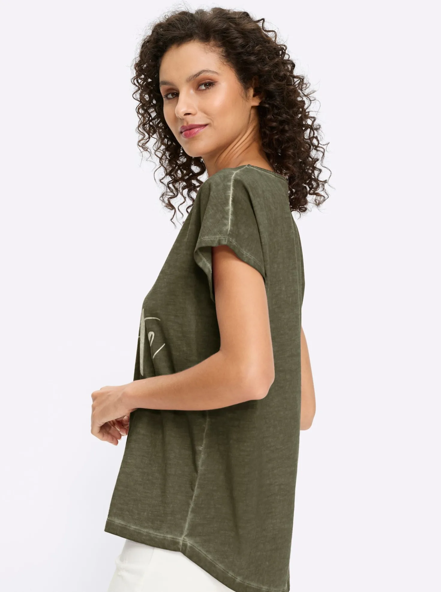 Print-Shirt mit Oil-dyed-Waschung