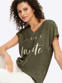 Print-Shirt mit Oil-dyed-Waschung