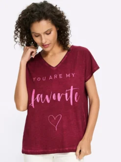 Print-Shirt mit Oil-dyed-Waschung