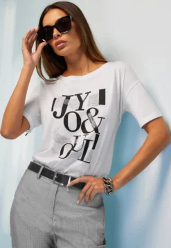 Print-Shirt mit Pailletten
