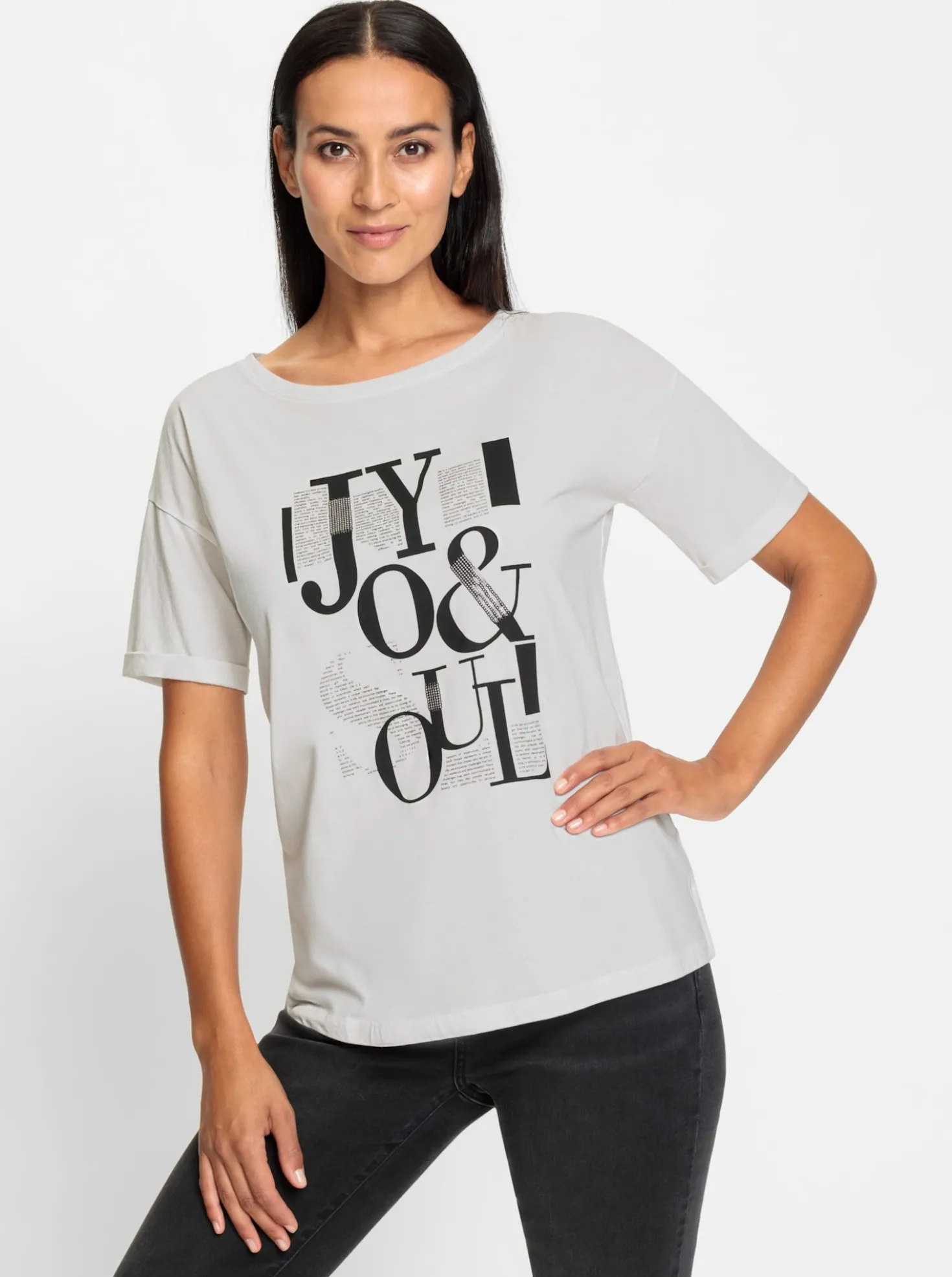 Print-Shirt mit Pailletten