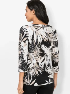 Print-Shirt mit raffbarem Tunnelzug