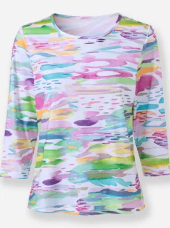Print-Shirt mit 3/4-Ärmel