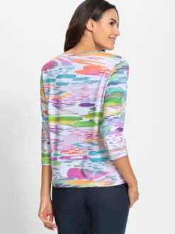 Print-Shirt mit 3/4-Ärmel