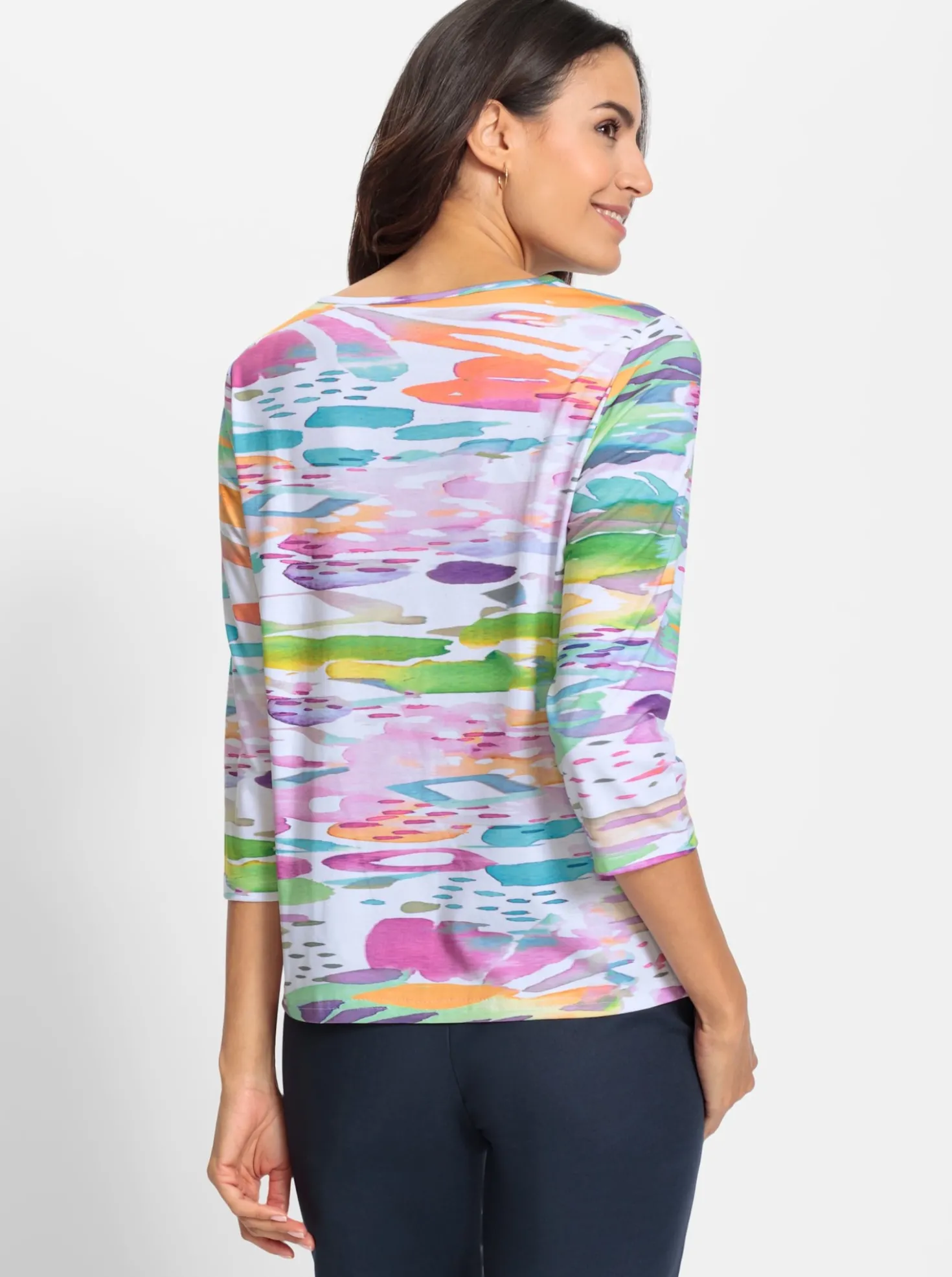 Print-Shirt mit 3/4-Ärmel