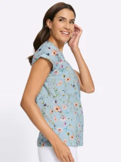 Print-Shirt mit Ärmel-Aufschlag