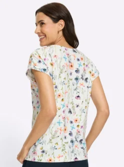 Print-Shirt mit Ärmel-Aufschlag